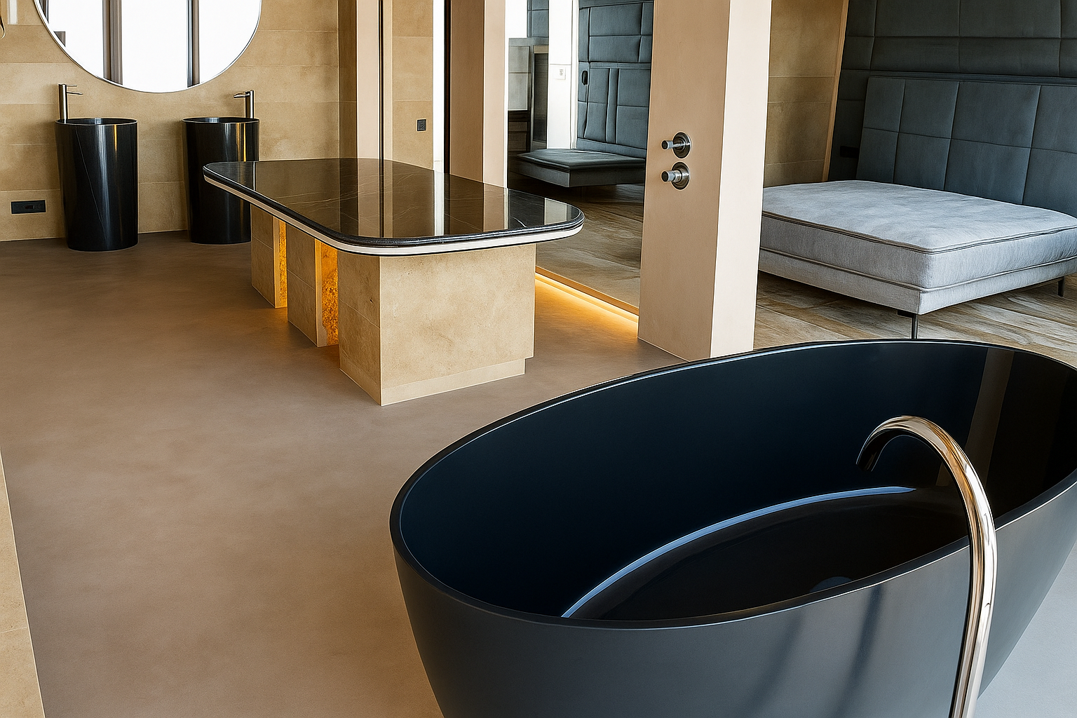 микроцемент в ванной